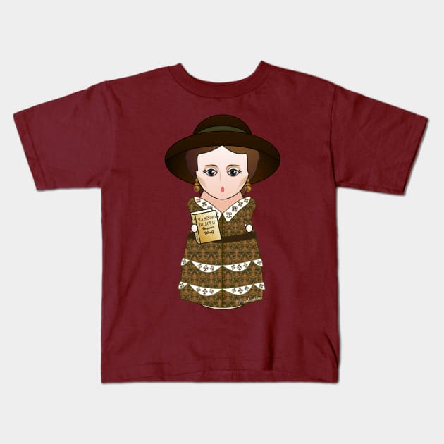 Kokeshi writer Virginia Woolf Kids T-Shirt by Pendientera